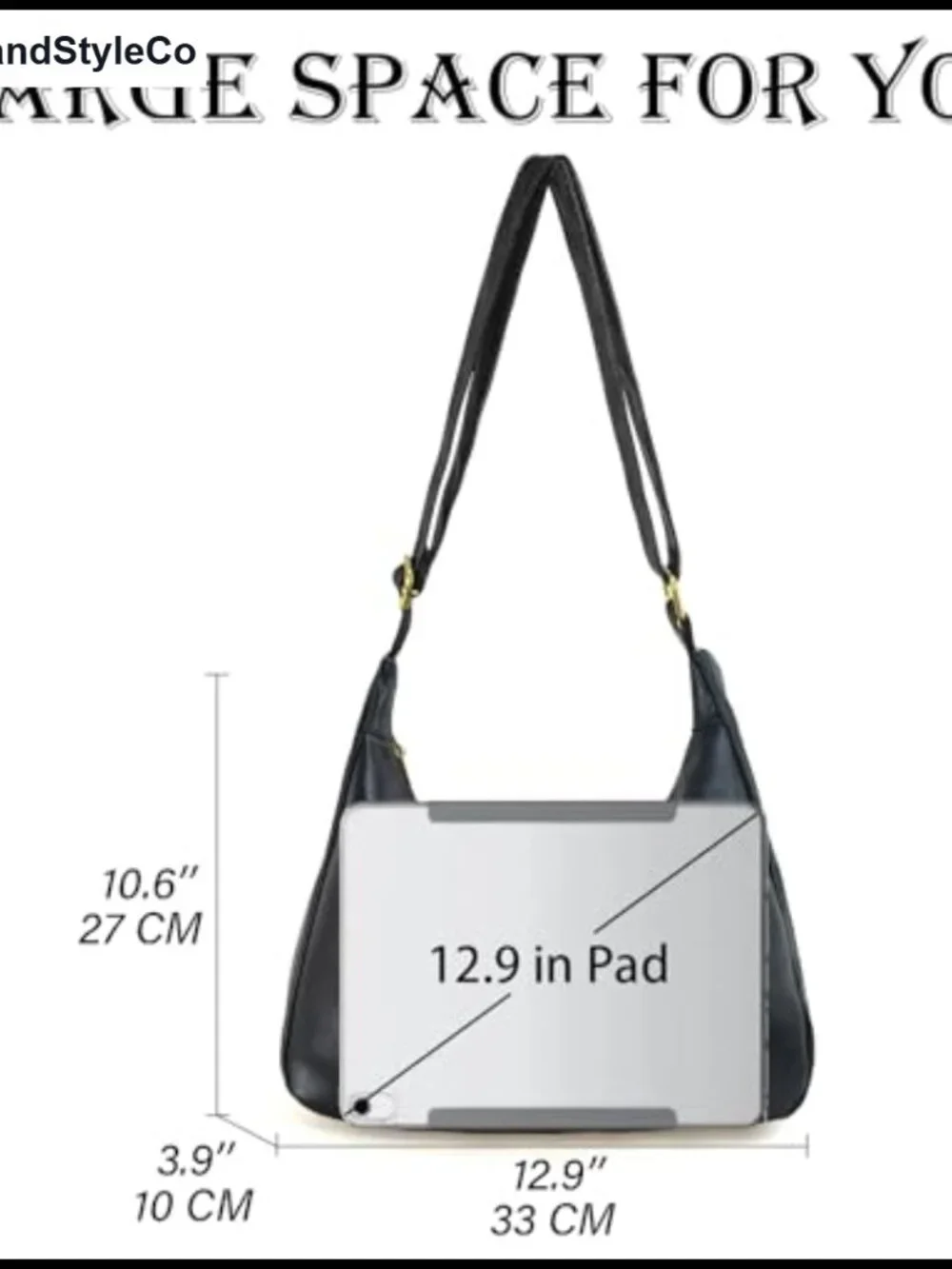 Faux Leather Hobo Shoulder Bag Soft Slouchy Zipper Tote Crossbody Purse